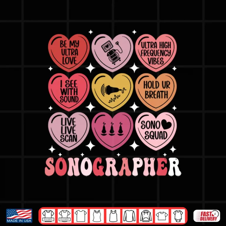 Design Sonographer ValentineS Day Ultrasound Tech Heart Sonography Shirt 1