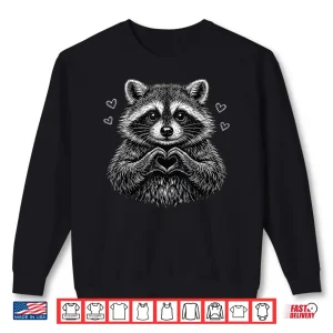 Sweatshirt ValentineS Day Raccoon Love Feral But Cute Heart Women Girl Shirt