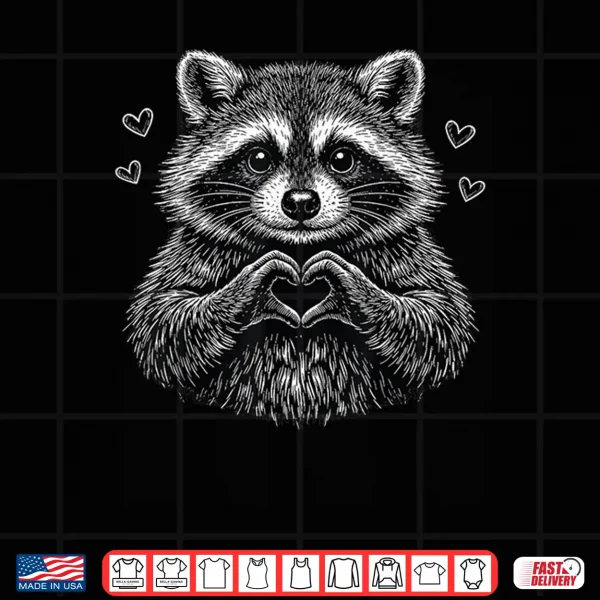 Valentine'S Day Raccoon Love Feral But Cute Heart Women Girl Shirt 4 Design ValentineS Day Raccoon Love Feral But Cute Heart Women Girl Shirt