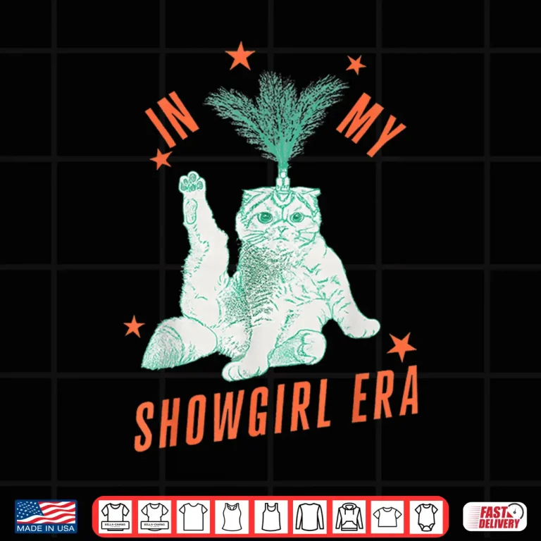 Design Cat in Showgirl Costume Retro Humor Shirt