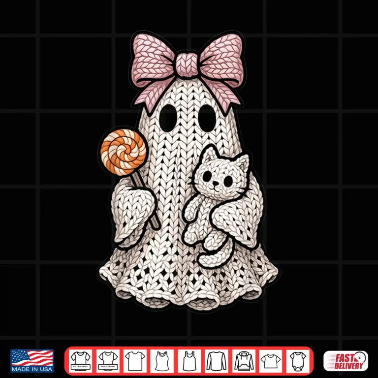 Design Ghost Coquette Knitting Crafting Yarn Crocheting Halloween Shirt