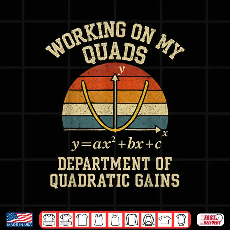 Design Working On My Quads Algebra Math Gym Teacher Shirt