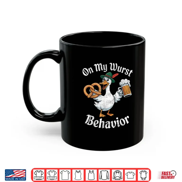 Mug On My Wurst Behavior Oktoberfest Funny German American Humor Shirt