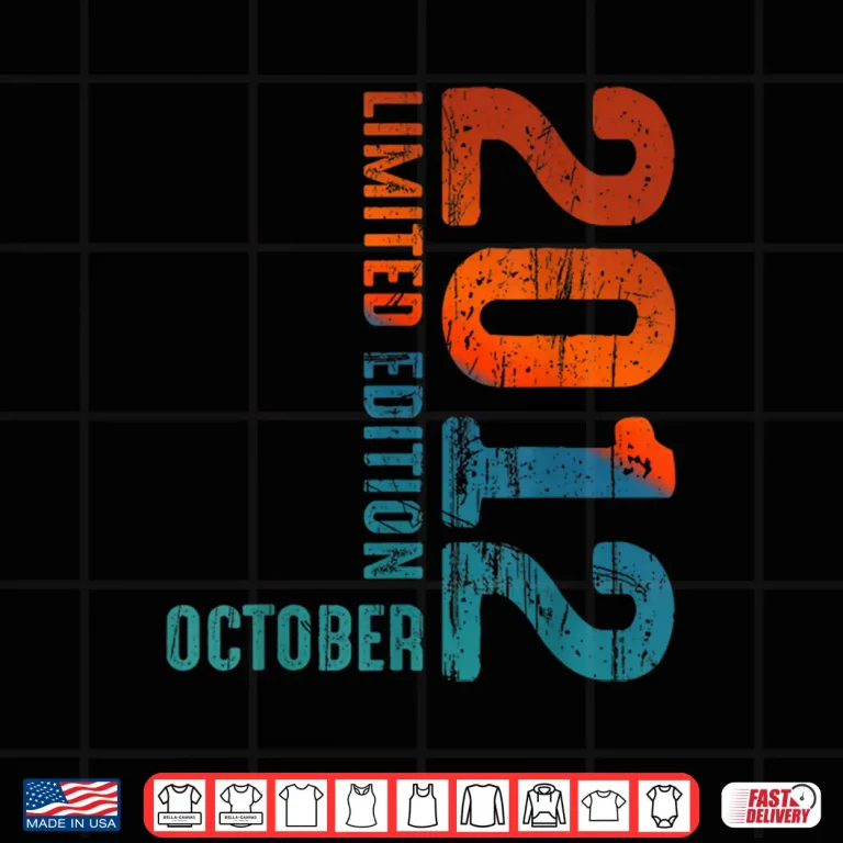 Design Since 2012 Limited Edition October 2012 Year 2012 Retro 2012 Shirt