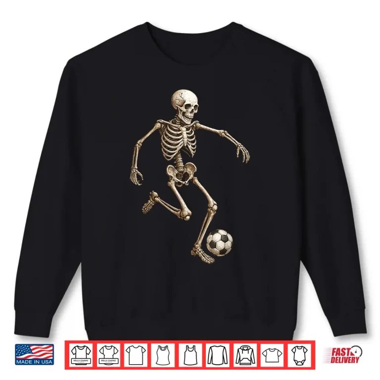 Sweatshirt Skeleton Soccer Retro Halloween Costume Shirt