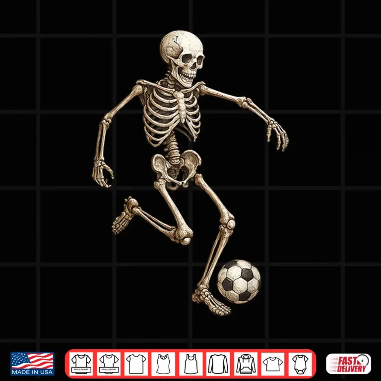 Design Skeleton Soccer Retro Halloween Costume Shirt