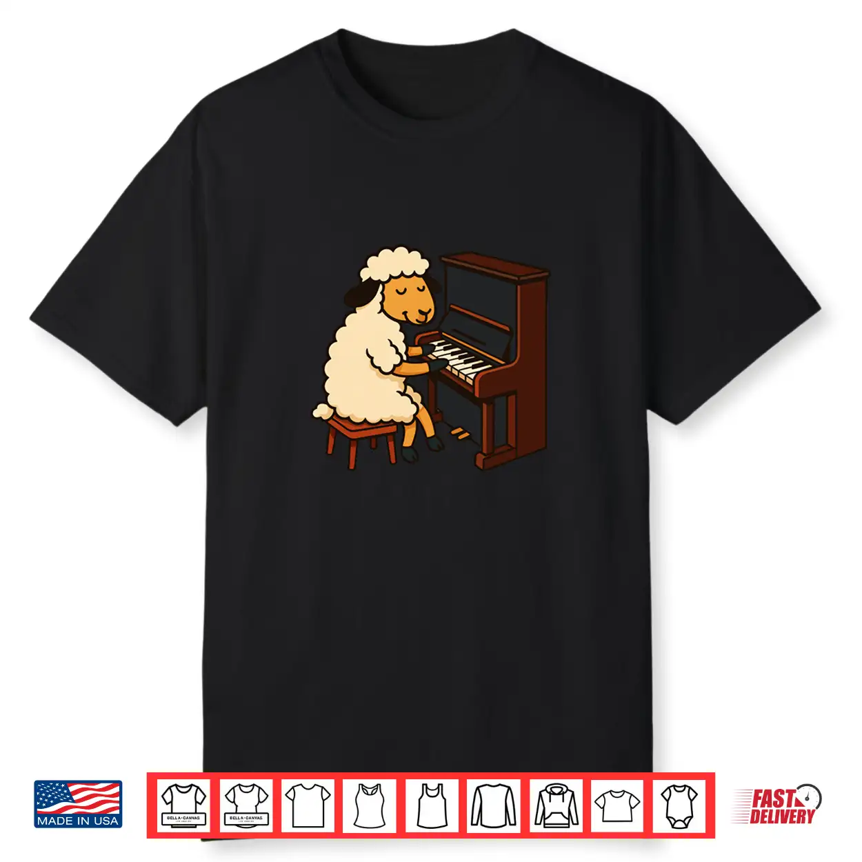 Cute Sheep Playing Piano Musician Music Shirt Cute Sheep Playing Piano Musician Music Shirt