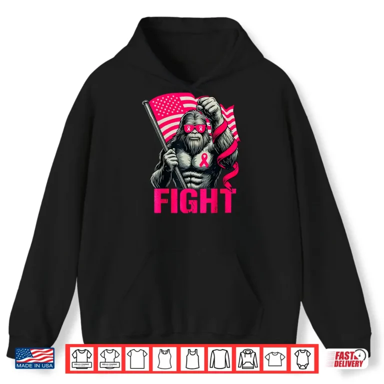 Bigfoot Pink Ribbon Fight Breast Cancer Awareness Shirt 1 Hoodie Bigfoot Pink Ribbon Fight Breast Cancer Awareness Shirt