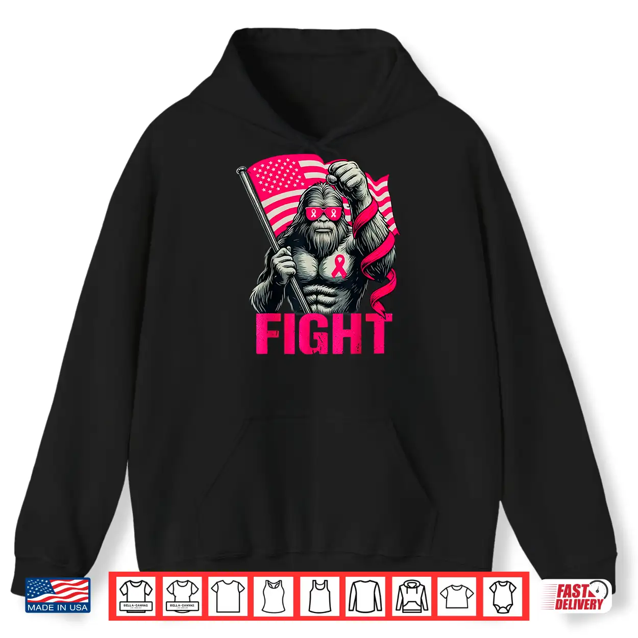 Bigfoot Pink Ribbon Fight Breast Cancer Awareness Shirt Bigfoot Pink Ribbon Fight Breast Cancer Awareness Shirt