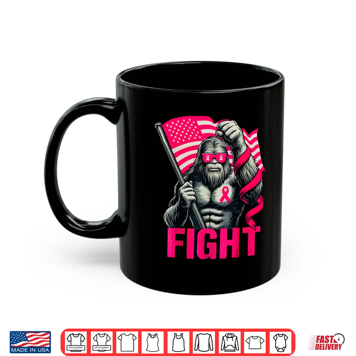 Bigfoot Pink Ribbon Fight Breast Cancer Awareness Shirt Bigfoot Pink Ribbon Fight Breast Cancer Awareness Shirt