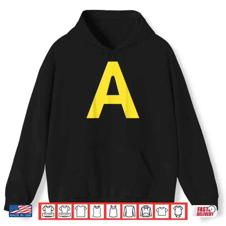 Hoodie Halloween Letter A Alphabet Matching Costume Shirt