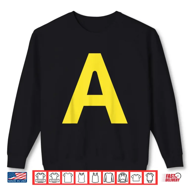 Sweatshirt Halloween Letter A Alphabet Matching Costume Shirt