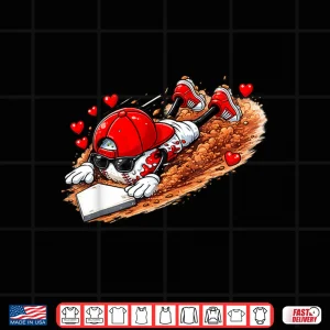 Design Baseball ValentineS Day Drip Ice Cream Team Shirt