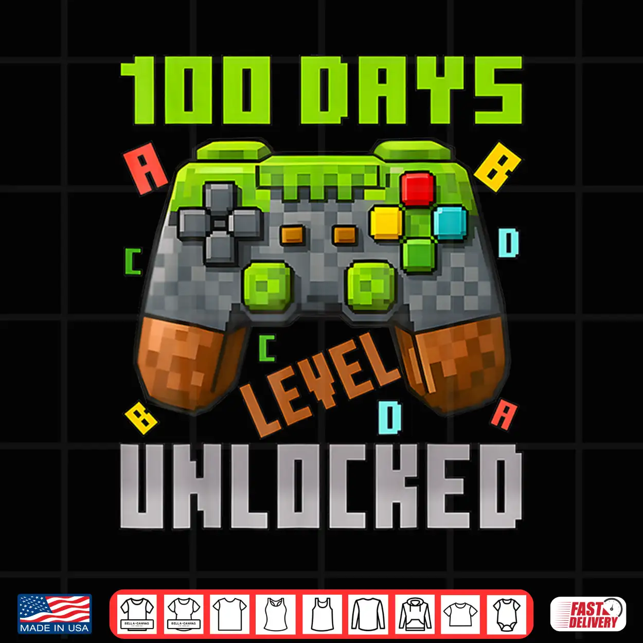 100 Days Level Unlocked Gaming 100 Days Of School Boys Girls Shirt 100 Days Level Unlocked Gaming 100 Days Of School Boys Girls Shirt