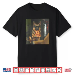 Dog Eating Pizza Funny German Shepherd Meme Shirt