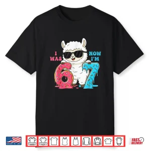 I Was Six Now I’M Seven 6 7 Llama 67 Meme 7Th Birthday Shirt