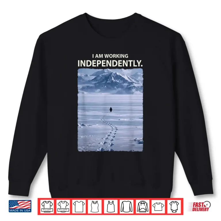 Sweatshirt Lone Penguin Walking Toward Mountain Meme Shirt