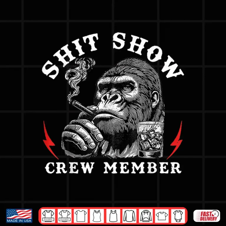 Design Shit Show Crew Member Monkey Vintage Shirt 1