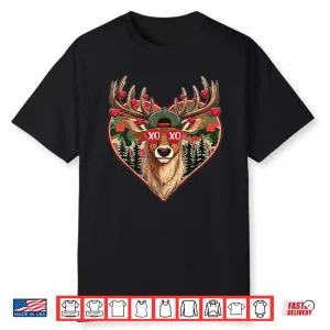 Xoxo Valentine Buck Camo Deer Retro Hunting Valentines Day Shirt