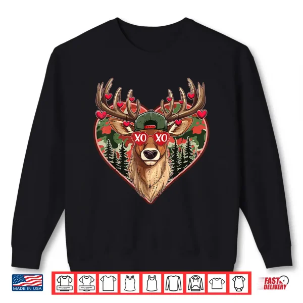 Sweatshirt Xoxo Valentine Buck Camo Deer Retro Hunting Valentines Day Shirt