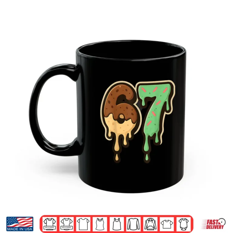 Melting 67 Dessert Style Ice Cream Drip Number Art Shirt 3 Mug Melting 67 Dessert Style Ice Cream Drip Number Art Shirt