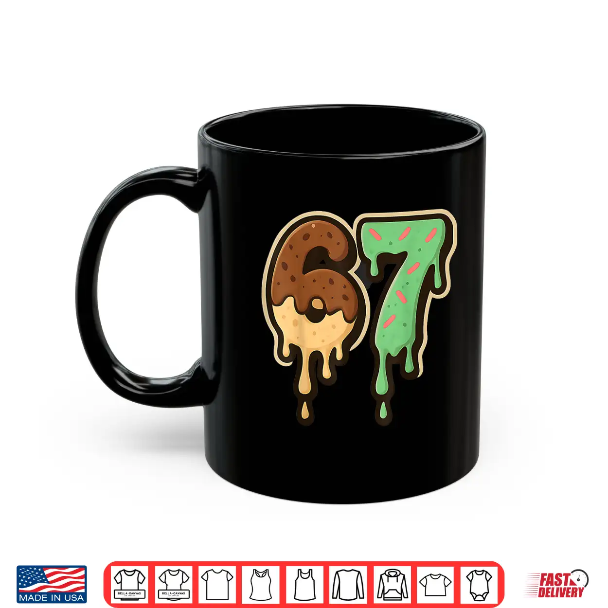 Melting 67 Dessert Style Ice Cream Drip Number Art Shirt Melting 67 Dessert Style Ice Cream Drip Number Art Shirt