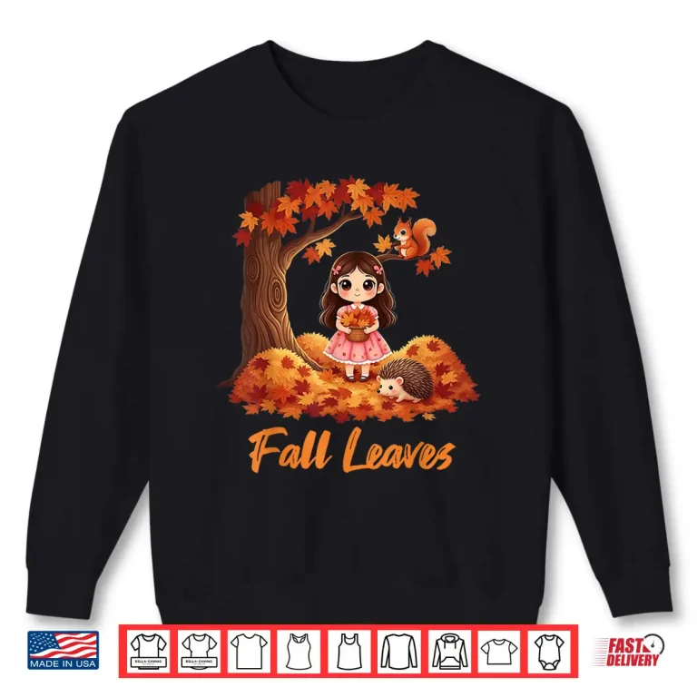 Sweatshirt Autumn Fall Leaves Tree and Forest Creatures Shirt