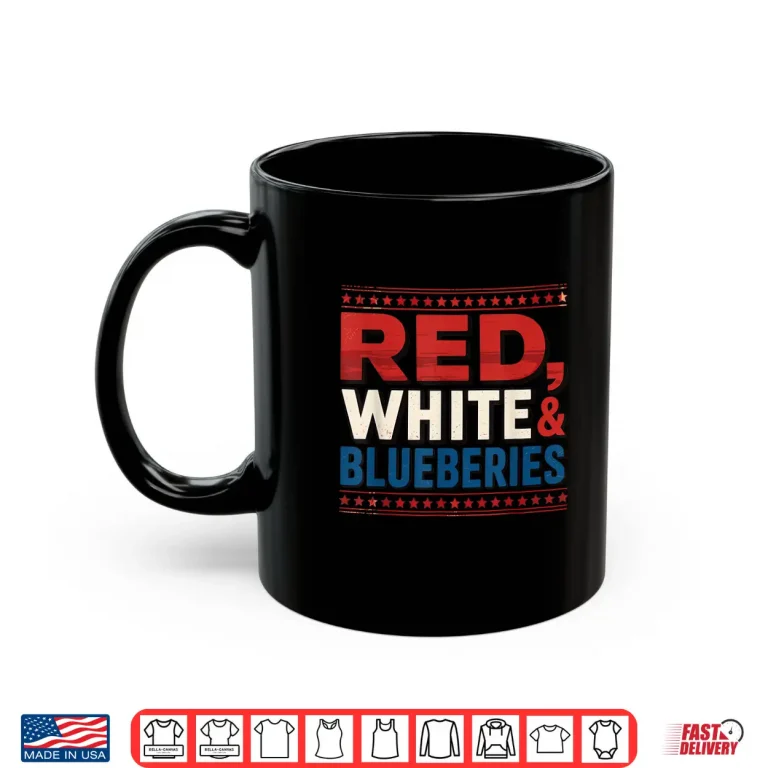 Mug Red White Blueberries Patriotic Americana Graphic USA Shirt