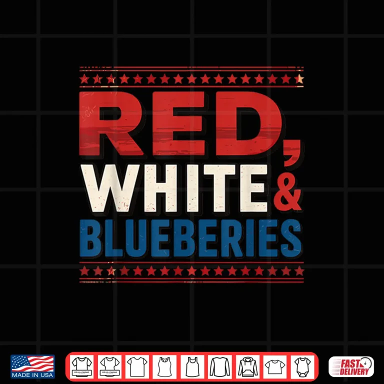 Design Red White Blueberries Patriotic Americana Graphic USA Shirt