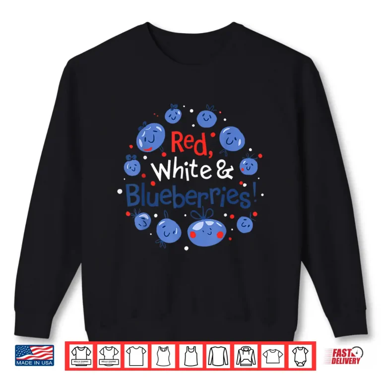 Sweatshirt Red White and Blueberries Patriot Shirt