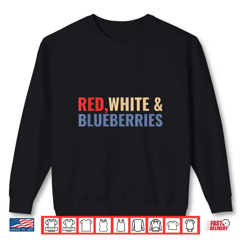 Sweatshirt Red White and Blueberries Tee Shirt