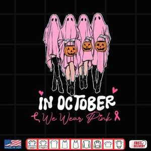 Design Breast Cancer Halloween in October We Wear Pink Shirt