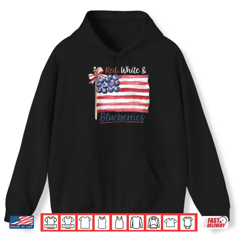 Hoodie Red White and Blueberries for Supporters Shirt