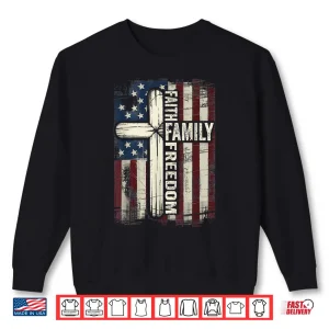 Sweatshirt Faith Family Freedom USA Flag Shirt