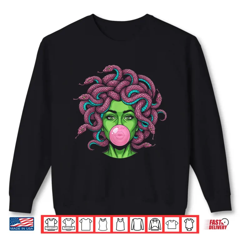 Sweatshirt Medusa Blowing Bubblegum Pop Art Mythology Shirt
