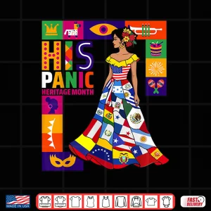 Design Women Dress Hispanic Heritage Month All Latin Countries Flag Shirt