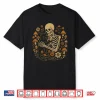 Cottagecore Aesthetic Floral Mushroom Skeleton Hugging Cat Shirt