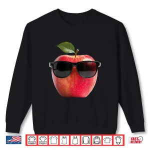 Sweatshirt Apple Wearing Sunglasses Funny Fruit Costume Shirt