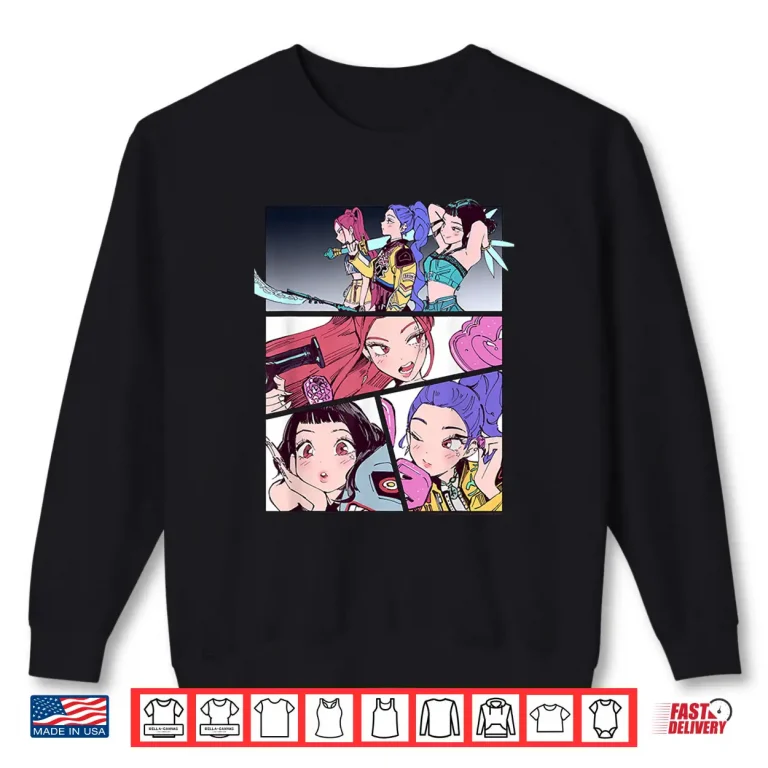 Sweatshirt Halloween Huntrix Manhwa Panels Poster Shirt