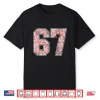 Pink And White Number 67 Jersey Player Uniform #67 Fan Shirt