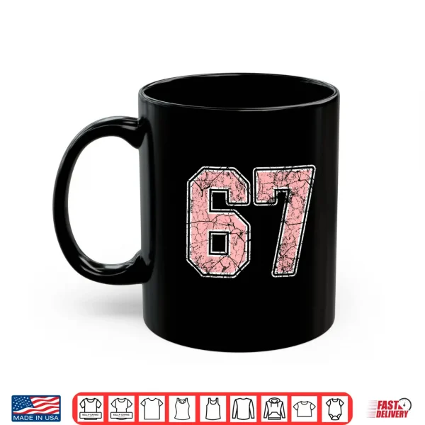 Mug Pink and White Number 67 Jersey Player Uniform 67 Fan Shirt