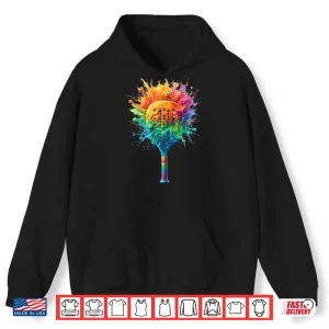 Hoodie Pickleball Splash Colors Paddle Shirt