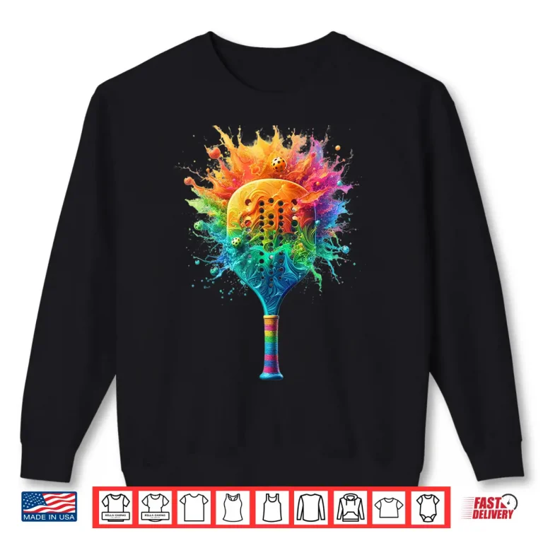Sweatshirt Pickleball Splash Colors Paddle Shirt
