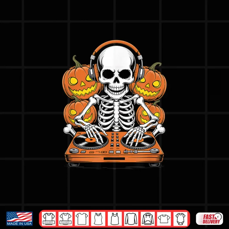 Halloween Skeleton Dj Music Disc Jockey Shirt 4 Design Halloween Skeleton DJ Music Disc Jockey Shirt