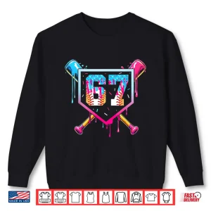 Sweatshirt Baseball Ice Cream Drip Number 67 Player 67th Birthday Shirt 1