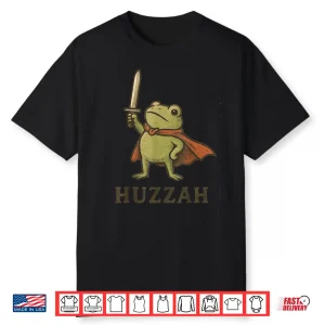 Funny Huzzah Frog Shirt, Vintage Toad Knight Shirt