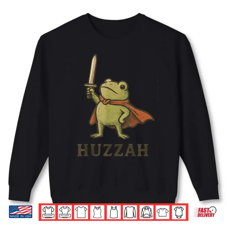 Sweatshirt Funny Huzzah Frog Shirt Vintage Toad Knight Shirt