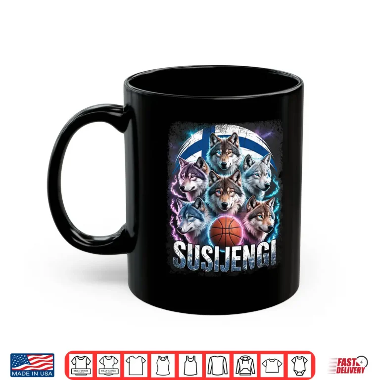 Mug Susijengi Finnish Basketball Fan Suomi Wolf Finland Flag Shirt