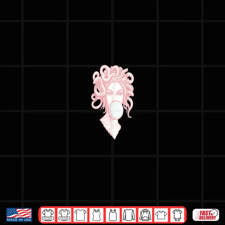 Design Medusa Bubblegum Mythological Snake Hair Goddess Shirt 1