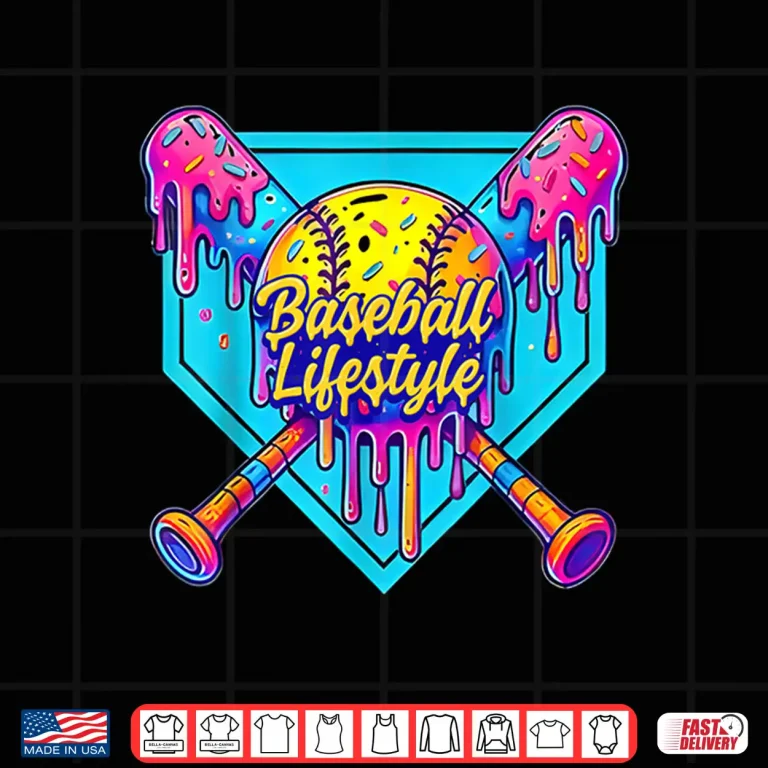 Design Baseball Lifestyle 101 Apparel Youth Baseball Drip Ice Cream Shirt